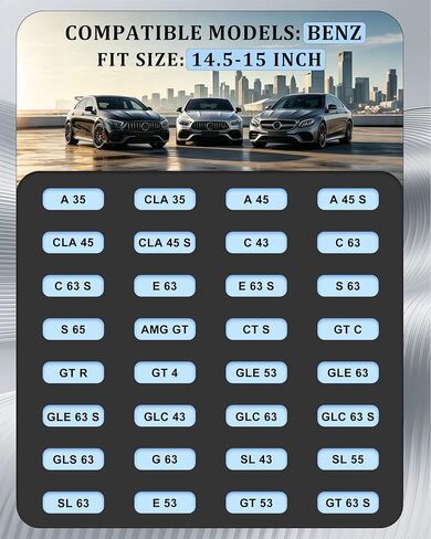 Steering Wheel Cover for Mercedes Benz AMG, D-Shaped Flat Bottom Leather 14.5-15 Inch Anti-Slip for A35 A45 C43 C63 E53 E63 S63 GLE GLC GT Series, Black in Saudi Arabia