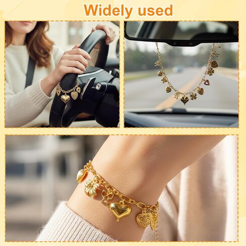 1PCS Steering Wheel Charm for Women – Heart Bow Car Mirror Hanging Accessory, Trendy Auto Decor & Fashionable Wrist Pendant, Compatible with Most Vehicles in Kuwait