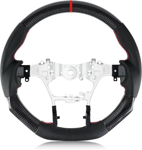 Real Carbon Fiber Steering Wheel D-shaped Nappa Perforated Leather Flat-bottom Steering Wheel for Toyota Hilux/revo/fortuner 2015-2022 in Saudi Arabia