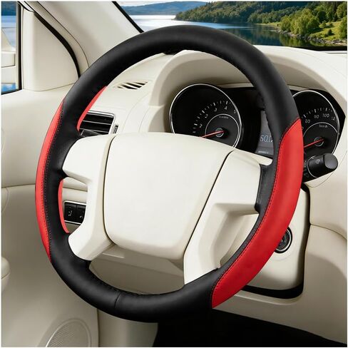 HZEL Car Steering Wheel Cover, Comfort Grip Design Vehicle Steering Wheel Wrap with Anti-Slip Lining, Auto Interior Protective Cover, Universal for SUV RV Pickup (Wine Red) in Saudi Arabia