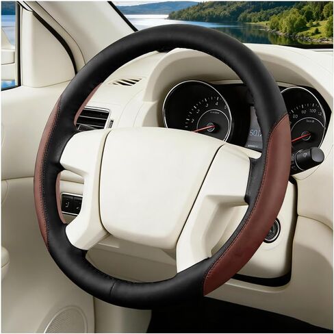 HZEL Car Steering Wheel Cover, Comfort Grip Design Vehicle Steering Wheel Wrap with Anti-Slip Lining, Auto Interior Protective Cover, Universal for SUV RV Pickup (Wine Red) in Saudi Arabia