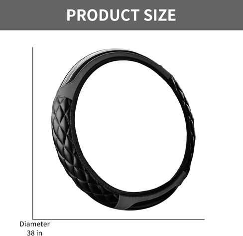 Car Steering Wheel Cover, 14.5-15inch PU Leather Anti-Slip Car Wheel Cover Protector, Safe & Comfortable Design, Universal Auto Steering Wheels Accessories for Cars Truck SUV (Grey) in Kuwait