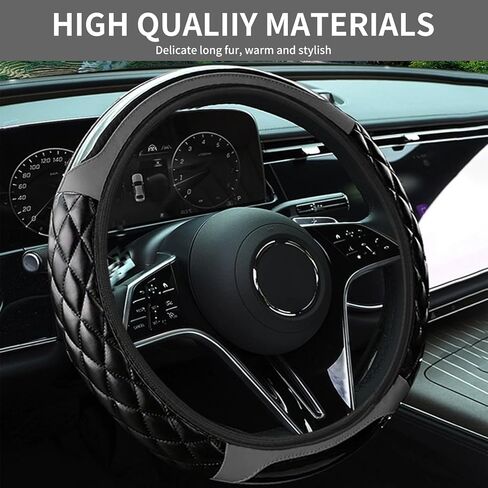 Car Steering Wheel Cover, 14.5-15inch PU Leather Anti-Slip Car Wheel Cover Protector, Safe & Comfortable Design, Universal Auto Steering Wheels Accessories for Cars Truck SUV (Grey) in Kuwait
