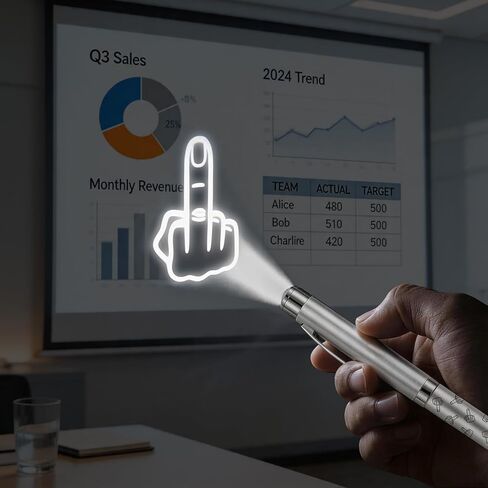 Middle Finger Projector Pen, Bundle with Ballpoint Pen with Projector, Middle Finger Gifts, Gag Gifts for Men and Women in Saudi Arabia