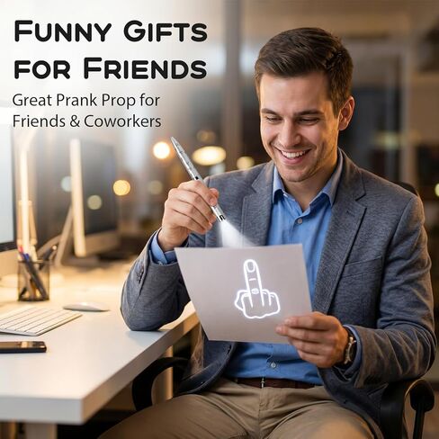 Middle Finger Projector Pen, Bundle with Ballpoint Pen with Projector, Middle Finger Gifts, Gag Gifts for Men and Women in Saudi Arabia