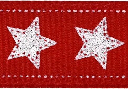 شريط Homeford National Stars Dotted Edge Grosgrain، 5/8 بوصة، 10 ياردة، أحمر in Kuwait