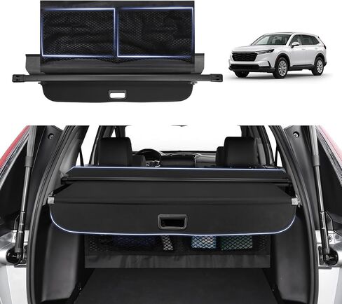 Powerty Retractable Cargo Cover for 2023-2026 Honda CRV(with Storage Net), for CR-V Accessories(Include Hybrid) Trunk Cover Shield Shade Privacy Screen(Canvas Texture) in Kuwait
