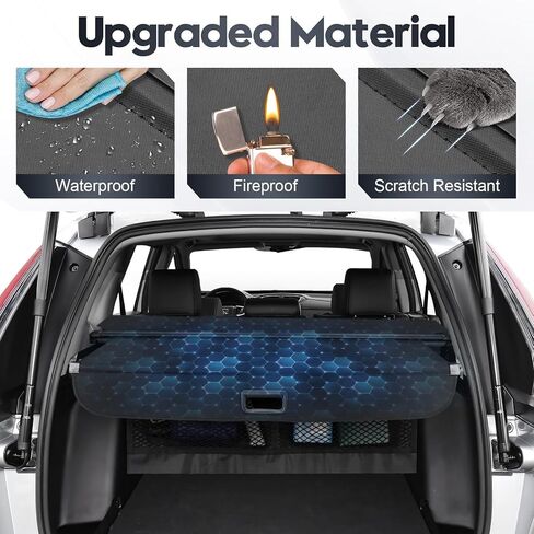 Powerty Retractable Cargo Cover for 2023-2026 Honda CRV(with Storage Net), for CR-V Accessories(Include Hybrid) Trunk Cover Shield Shade Privacy Screen(Canvas Texture) in Kuwait