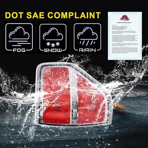 LQI Rear Right Tail Lights Assembly Compatible with Ford F150 2009-2014 Rear Tail Lights Assembly Brake Lamps 1PC Luces traseras, Clear Lens Chrome Housing, FO2818143 FO2819148 in Kuwait
