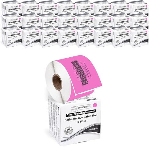 ملصقات شحن وردية متوافقة مع HOUSELABELS DYMO 30256 (2-5/16 بوصة × 4 بوصة)، لاصق دائم قوي، متوافق مع طابعات سطح المكتب DYMO LW 450 و4XL وRollo وZebra، 25 لفة /7500 ملصق in Kuwait
