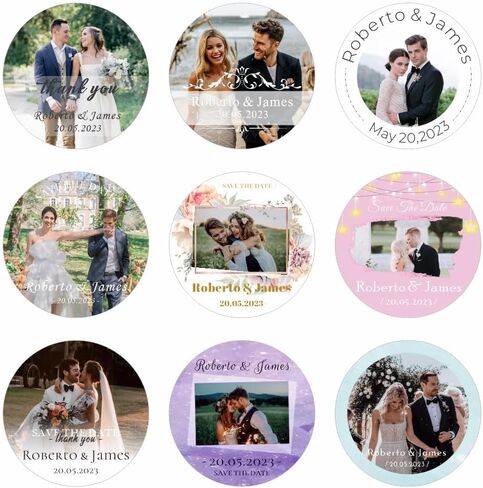 Custom Sticker Personalized Photos Stickers Custom Photos with Text Sticker for Wedding Business Event Favors Thank You Stickers in Saudi Arabia