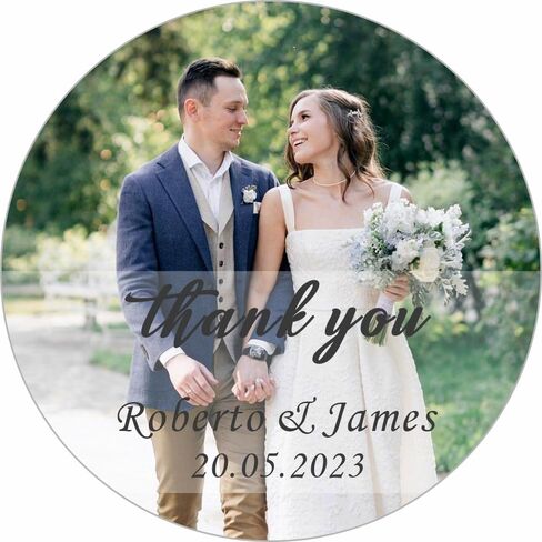 Custom Sticker Personalized Photos Stickers Custom Photos with Text Sticker for Wedding Business Event Favors Thank You Stickers in Saudi Arabia