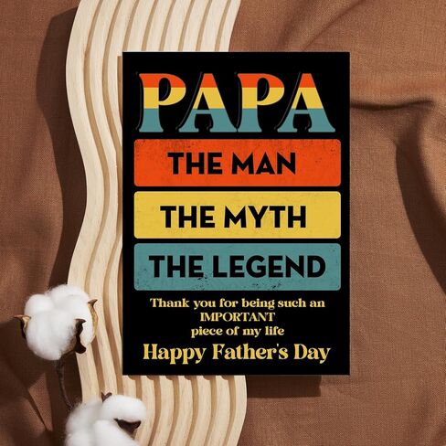 Papa Fathers Day Card, Fathers Day Card Papa with Seal and Envelope, Heartfelt Greeting Papas Cards from Kids, GrandKids or Family in Saudi Arabia