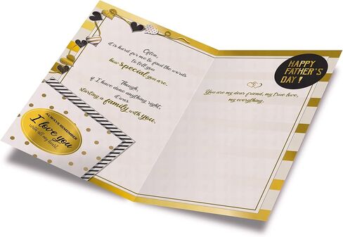 بطاقة عيد الأب من Prime Greetings للزوج، مصنوعة في أمريكا، صديقة للبيئة، مخزون بطاقات سميك مع ظرف ممتاز 5 بوصة × 7.75 بوصة، معبأة في بريد واقٍ in Kuwait