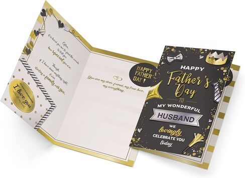 بطاقة عيد الأب من Prime Greetings للزوج، مصنوعة في أمريكا، صديقة للبيئة، مخزون بطاقات سميك مع ظرف ممتاز 5 بوصة × 7.75 بوصة، معبأة في بريد واقٍ in Kuwait