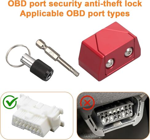 OBD II Port Anti-Theft Lock OBD2 Security Connector Protector with T20 Torx Key Red Aluminum Car Diagnostic Port Lock for All 1996+ OBD II Vehicles in Saudi Arabia