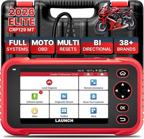 LAUNCH CRP129MT Pro Motorcycle Scanner,Fully Functional Bidirectional Scanner with Multi Resets,38+ Brands,Motorcycle scan Tool Fits for Harley, Honda, Yamaha, Indian,Suzuki,Polaris,Victory,BMW & More in Kuwait