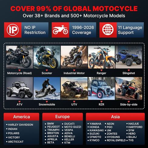 LAUNCH CRP129MT Pro Motorcycle Scanner,Fully Functional Bidirectional Scanner with Multi Resets,38+ Brands,Motorcycle scan Tool Fits for Harley, Honda, Yamaha, Indian,Suzuki,Polaris,Victory,BMW & More in Kuwait