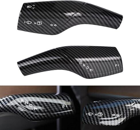 x xotic tech Steering Column Paddle Shifter Gear Shift Lever Decor Cover Trim, Carbon Fiber Pattern, Compatible with Tesla Model 3 2017 2018 2019 2020 2021 2022 2023 & Model Y 2020-2023 2024 2025 in Kuwait