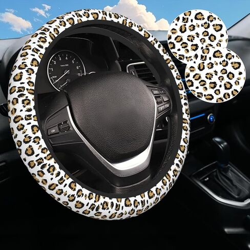 Mushroom Frog Steering Wheel Cover with 2 Coasters - 15 Inch Steering Wheel Protector Car Accessories Fits Most Cars for Men Women in Saudi Arabia