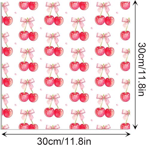 24 Sheets Cherry Scrapbook Paper 12" x 12" Cherry Pattern Paper Double Sided Green Leaves Sweet Cherries Bow Patterned Double-Sided Rose Red Yellow Decorative Craft Papers for Scrapbooking Card in Kuwait