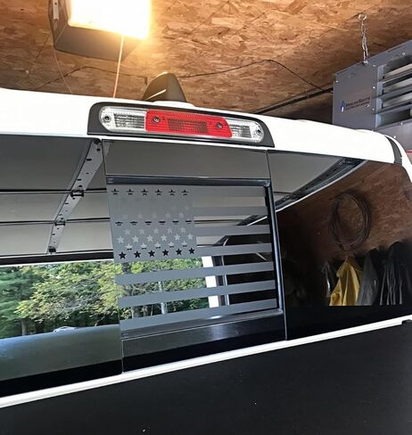 Compatible with RAM 1500 2500 3500 2009-2026 American Flag Decals Stickers for Truck Back Middle Window, USA Flag Decal for Truck Back Sliding Window, Rear Window American Flag Decal（Matte Black） in Kuwait