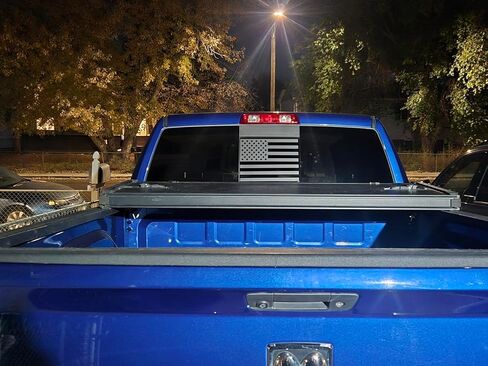Compatible with RAM 1500 2500 3500 2009-2026 American Flag Decals Stickers for Truck Back Middle Window, USA Flag Decal for Truck Back Sliding Window, Rear Window American Flag Decal（Matte Black） in Kuwait
