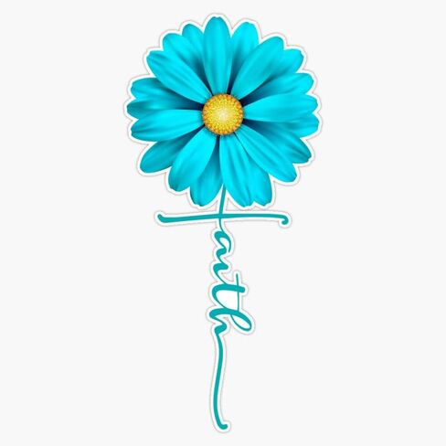 Faith Flower, Christian Quote, Christian Saying Sticker Vinyl Bumper Sticker Decal High Quality Waterproof 5" in Kuwait