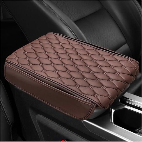 Car Armrest Cushion, Memory Foam Auto Arm Rest Box Protector with 2 Storage Bags, Waterproof Leather Center Console Cover Universal for Most Vehicles, Car Accessories (Black) in Saudi Arabia