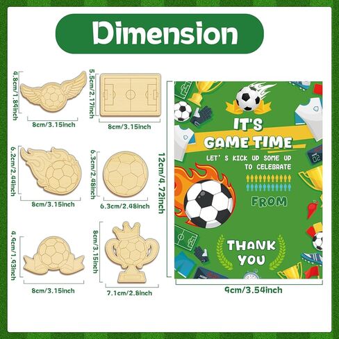 Bornerwhite 24 Pcs Soccer Party Favors Soccer Craft Kits Party Supplies Wooden Painting Kit for Kids Boys Girls Birthday Decorations Supplies Gifts Classroom School Prizes Rewards in Saudi Arabia