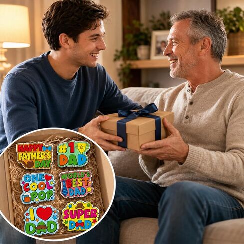 QOUBAI 36 Set Father's Day Crafts for Kids Bulk Happy Fathers Day Magnets Color Your Own Crafts Best Dad DIY Craft Gifts for Classroom School Home Activities Project Game in Kuwait