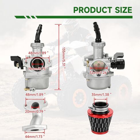 AT125 Carburetor Carb Kit Compatible with Coleman AT125-EX AT125-UT AT125-B 125cc Mini ATV Quad 4 Wheeler 4-Stroke Engine Go Kart Powersports Parts Hand Choke with Intake Manifold in Kuwait