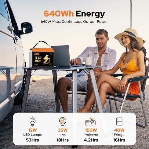 12V 50Ah LiFePO4 Battery, 4000+ Deep Cycle Lithium Battery 50A BMS with Over-Heating & Low-Temp Protection, Group 26 Rechargeable Battery for Marine Trolling Motor, RV, Boat, Home Backup in Kuwait