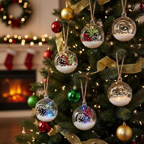 12 Pcs 3.15"/ 8cm Hanging Candle Holder Glass Globes for Candles, Air Plant Holders Terrarium Hanging Tea Lights Candle Holder Home Wedding Party Tree Decoration in Saudi Arabia