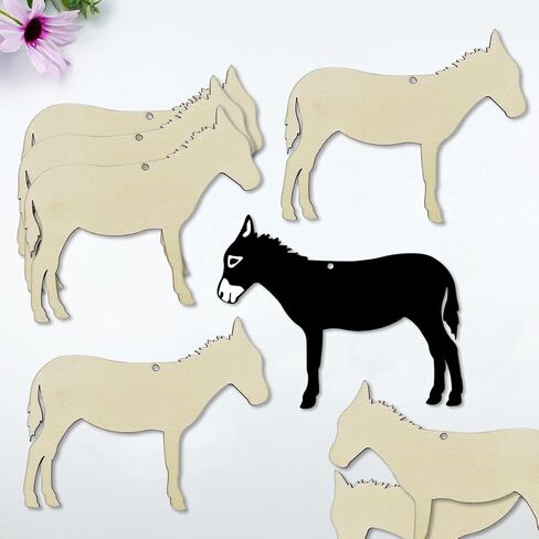 30 Pack 4 Inch Donkey Wood Craft, Unfinished Wooden Animal Donkey Cutout Art, DIY Wood Sign. in Saudi Arabia