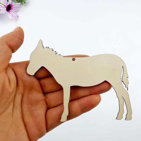 30 Pack 4 Inch Donkey Wood Craft, Unfinished Wooden Animal Donkey Cutout Art, DIY Wood Sign. in Saudi Arabia