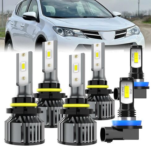 Fit For Toyota RAV4 2013-2015 light Bulbs, High/Low Dual Beam Fog Lights Combo, Plug & Play, 6 PCS in Kuwait