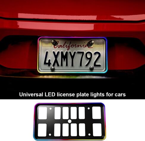 إطار لوحة ترخيص LED RGB Edge Glow، تحكم في التطبيق، ضوء نيون متغير متعدد الألوان، تحذير سلامة فلاش الفرامل، مقاوم للماء، غطاء علامة قياسي عالمي، قانوني للشارع لسيارة شاحنة سيارات الدفع الرباعي in Kuwait