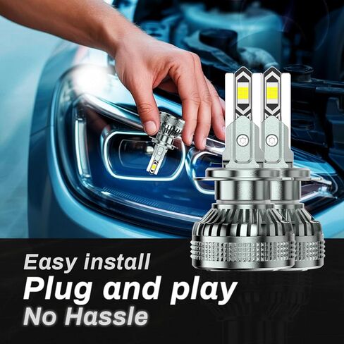 H7 LED Fog Replacement Bulbs, 6500K Cool White, 130W 30000LM Ultra Bright, No Adapter Required, 1:1 Mini Size, Turbo Fan Cooling, IP68 Waterproof, Plug & Play, Pack of 2 in Kuwait