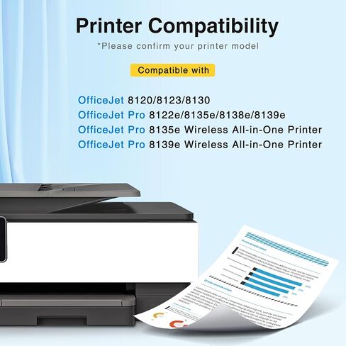 خراطيش حبر 923e 923 لطابعات HP 8130e 8120e 8125e استبدال الحبر لحزمة كومبو خراطيش الحبر HP 923XL 923 المتوافقة مع طابعة HP OfficeJet Pro 8130e 8135e 8138e 8122e 8139e، عبوة واحدة in Kuwait