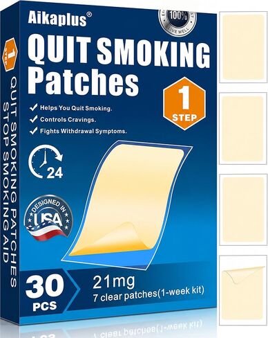 Step 1 Nicotine Patches 21 mg, Quit Smoking Patches & Stop Smoking Aids, Easy and Effective Quit Support with 2 Weeks, Nicotine Transdermal System Patches (30 Count) in Saudi Arabia