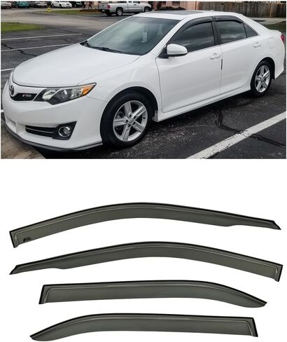 Replacement for 2012-2014 Toyuota Camry Models | EOS Visors JDM Tape-On Style Side Vents Window Visor Rain Guard Deflectors in Kuwait