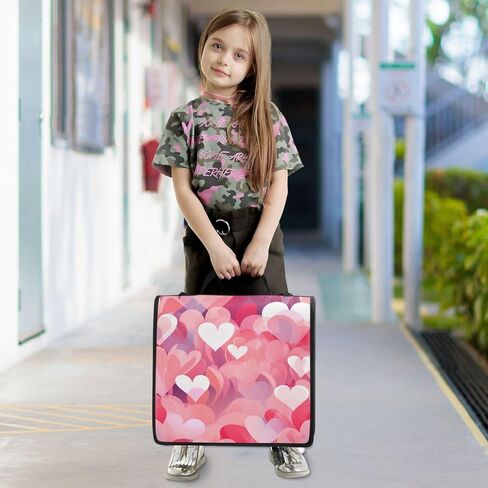 ALAZA Abstract Love Heart Zipper Binder 3 Ring Binder Organizer with Zipper and Shoulder Strap Large Capacity Multi-Pocket for Office Supplies Work in Kuwait