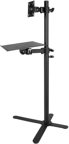Swivel Table Top Tv Stand Stainless Steel Tv Floor Stand with Brackets for 12 27 Inches Tvs Black Monitor,Style#1 in Saudi Arabia