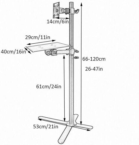 Swivel Table Top Tv Stand Stainless Steel Tv Floor Stand with Brackets for 12 27 Inches Tvs Black Monitor,Style#1 in Saudi Arabia