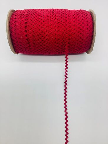Red 1/4" (6mm) Baby RIC Rac Trim – 25 Yards – 100% Cotton, Colorfast – Sewing & Craft Trim, Vintage Cotton in Saudi Arabia