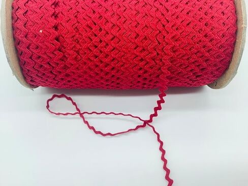 Red 1/4" (6mm) Baby RIC Rac Trim – 25 Yards – 100% Cotton, Colorfast – Sewing & Craft Trim, Vintage Cotton in Saudi Arabia