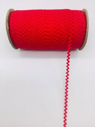 Red 1/4" (6mm) Baby RIC Rac Trim – 25 Yards – 100% Cotton, Colorfast – Sewing & Craft Trim, Vintage Cotton in Saudi Arabia