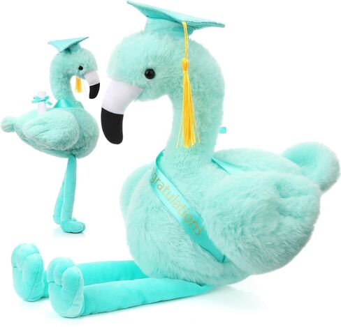 Chalyna 10 Inch Graduation Gifts Flamingo Plush Stuffed Animal with Gold Tassel Graduation Hat and Sash Congrats Grad Gift for Preschool Kindergarten Kids Student Friend Party Decoration(Purple) in Kuwait