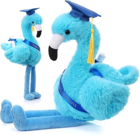 Chalyna 10 Inch Graduation Gifts Flamingo Plush Stuffed Animal with Gold Tassel Graduation Hat and Sash Congrats Grad Gift for Preschool Kindergarten Kids Student Friend Party Decoration(Purple) in Kuwait